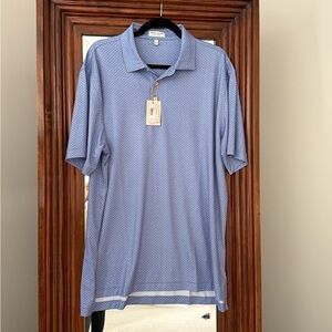 Peter Millar Blue Polo Shirt Classic Short-Sleeve Design
